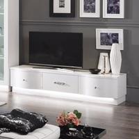 Hazel TV Stand In White High Gloss With Flat Base And LED