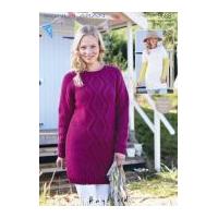 Hayfield Ladies Sweater Dresses Bonus Knitting Pattern 9688 Aran