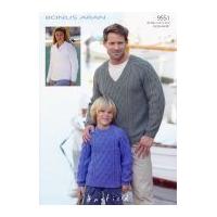 Hayfield Family Sweaters Bonus Knitting Pattern 9551 Aran
