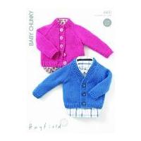 Hayfield Baby Cardigans Knitting Pattern 4400 Chunky