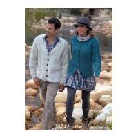 hayfield mens ladies cardigans bonus knitting pattern 9466 aran