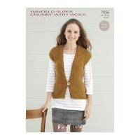 Hayfield Ladies Waistcoat With Wool Knitting Pattern 7056 Super Chunky