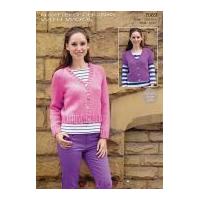 Hayfield Ladies Cardigans With Wool Knitting Pattern 7069 Chunky