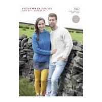 Hayfield Ladies & Mens Sweater & Hoodie With Wool Knitting Pattern 7067 Aran