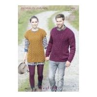 Hayfield Mens & Ladies Sweater & Tunic Top Bonus Knitting Pattern 7061 Aran