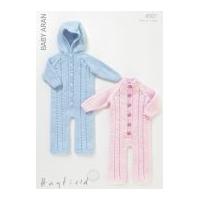 Hayfield Baby All-in-One Onesies Knitting Pattern 4501 Aran