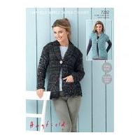 hayfield ladies jacket waistcoat ripple knitting pattern 7202 super ch ...