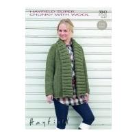 Hayfield Ladies Jacket With Wool Knitting Pattern 9843 Super Chunky