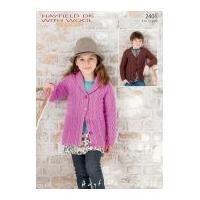 Hayfield Childrens Cardigans With Wool Knitting Pattern 2401 DK