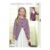 hayfield childrens cardigans bonus knitting pattern 2390 aran