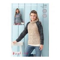 Hayfield Ladies Sweaters Ripple Knitting Pattern 7205 Super Chunky