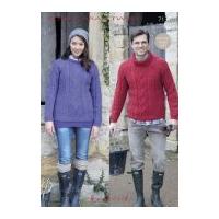 hayfield ladies mens sweaters bonus knitting pattern 7137 aran