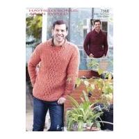 Hayfield Mens Sweaters Bonus Knitting Pattern 7368 Aran