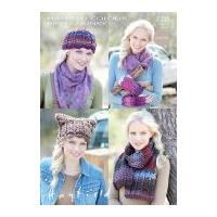 Hayfield Ladies Hats, Scarf & Wrist Warmers Colour Rich Crochet Pattern 7293 Chunky