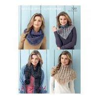Hayfield Ladies Snoods Ripple Knitting Pattern 7201 Super Chunky