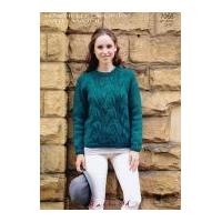 Hayfield Ladies Sweater With Wool Knitting Pattern 7068 Chunky