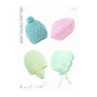 hayfield baby hats beret bonnet knitting pattern 4411 dk