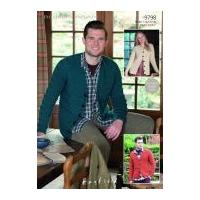 hayfield ladies mens cardigans bonus knitting pattern 9798 aran