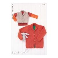 hayfield baby cardigan waistcoat knitting pattern 4598 chunky