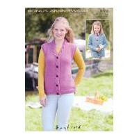 Hayfield Ladies & Girls Jacket & Waistcoat Bonus Knitting Pattern 9788 Aran