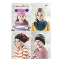 hayfield family hats snood with wool knitting pattern 9901 dk