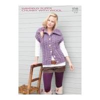 Hayfield Ladies Waistcoat With Wool Knitting Pattern 9749 Super Chunky