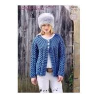 Hayfield Ladies Cardigan With Wool Knitting Pattern 9700 Chunky