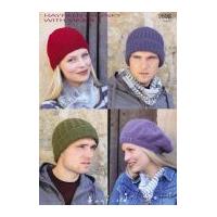 Hayfield Ladies & Mens Hats With Wool Knitting Pattern 9698 Chunky