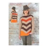 Hayfield Ladies Sweater With Wool Knitting Pattern 9900 DK
