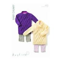 Hayfield Baby Sweater Dresses Knitting Pattern 4405 Chunky