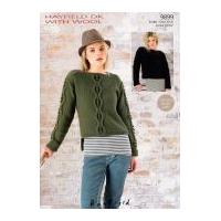 hayfield ladies sweaters with wool knitting pattern 9899 dk