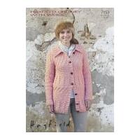 Hayfield Ladies Coat With Wool Knitting Pattern 7153 Chunky