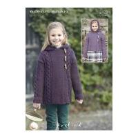 Hayfield Girls Hooded Coats Bonus Knitting Pattern 2423 Aran