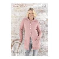 Hayfield Ladies Jacket With Wool Knitting Pattern 7151 DK