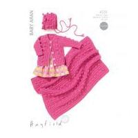 Hayfield Baby Cardigan, Bonnet & Blanket Knitting Pattern 4531 Aran
