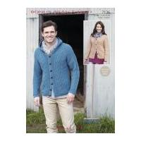 Hayfield Ladies & Mens Cardigans Bonus Knitting Pattern 7136 Aran