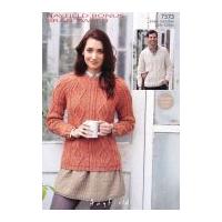 hayfield ladies mens sweaters bonus knitting pattern 7373 aran