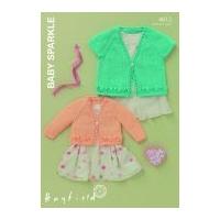 Hayfield Baby Cardigans Sparkle Knitting Pattern 4612 DK