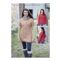 hayfield ladies sweater tunic top bonus knitting pattern 7138 aran