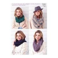 Hayfield Ladies Snoods With Wool Knitting Pattern 7243 Super Chunky