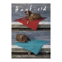 Hayfield Paw Print & Square Pattern Dog Blankets With Wool Knitting Pattern 7809 Chunky