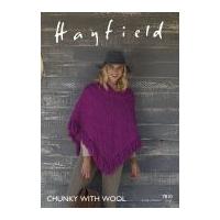 Hayfield Ladies Poncho With Wool Knitting Pattern 7810 Chunky