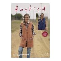 Hayfield Ladies Waistcoats Tweed Knitting Pattern 7811 Chunky