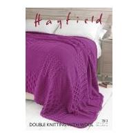 Hayfield Home Blanket With Wool Knitting Pattern 7813 DK