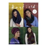 Hayfield Ladies Scarf, Snoods, Hat & Fingerless Mittens Illusion Knitting Pattern 7854 DK