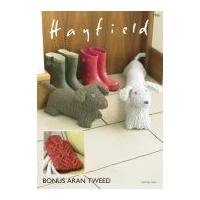 Hayfield Home Door Stop, Draught Excluder & Hot Water Bottle Cover Knitting Pattern 7793 Aran