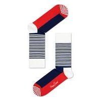 Happy Socks-Socks - Half Stripe Socks - White