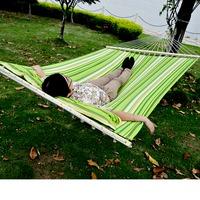 Hammock 2 Person Camping Swing Green and Yellow with White
