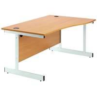 Hawk Wave Workstation Silver Leg Left Hand Grey Oak