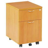 hawk mobile pedestal 2 drawers oak